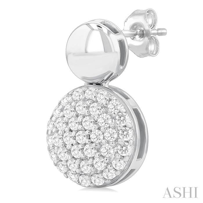 ASHI Pave-Set Round Shape Diamond Fashion Earrings 629F5PPTSERWG-RD