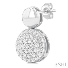 ASHI Pave-Set Round Shape Diamond Fashion Earrings 629F5PPTSERWG-RD