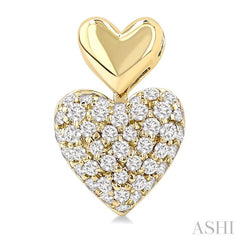 ASHI Pave-Set Heart Shape Diamond Fashion Earrings 629F5PPTSERYG-HT