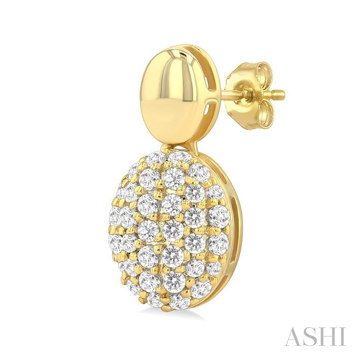 ASHI Pave-Set Oval Shape Diamond Fashion Earrings 629F5PPTSERYG-OV