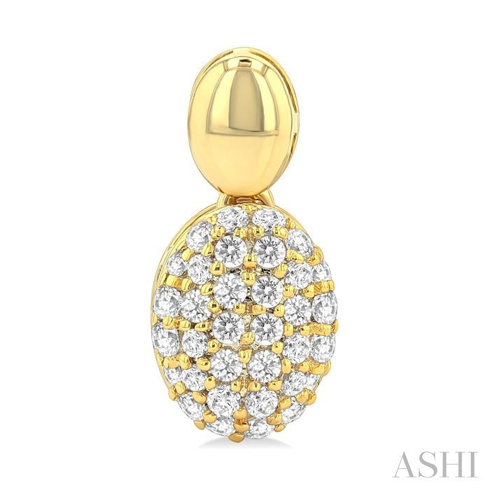 ASHI Pave-Set Oval Shape Diamond Fashion Earrings 629F5PPTSERYG-OV