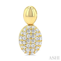 ASHI Pave-Set Oval Shape Diamond Fashion Earrings 629F5PPTSERYG-OV