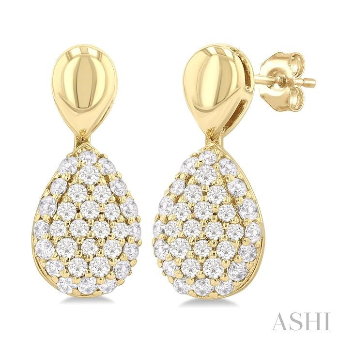 ASHI Pave-Set Pear Shape Diamond Fashion Earrings 629F5PPTSERYG-PR