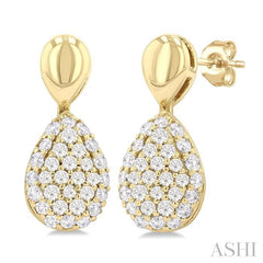 ASHI Pave-Set Pear Shape Diamond Fashion Earrings 629F5PPTSERYG-PR