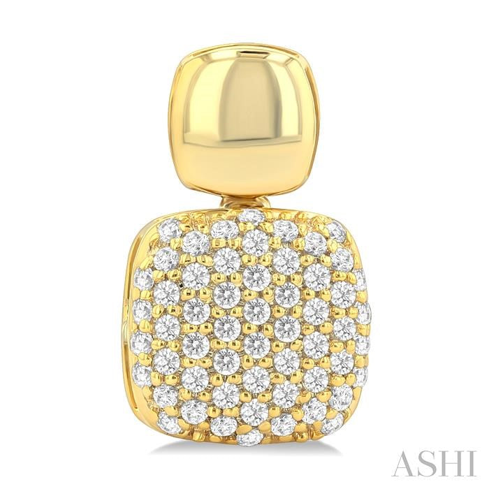 ASHI Pave-Set Cushion Shape Diamond Fashion Earrings 629F5PPTSERYG-SQ