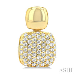 ASHI Pave-Set Cushion Shape Diamond Fashion Earrings 629F5PPTSERYG-SQ