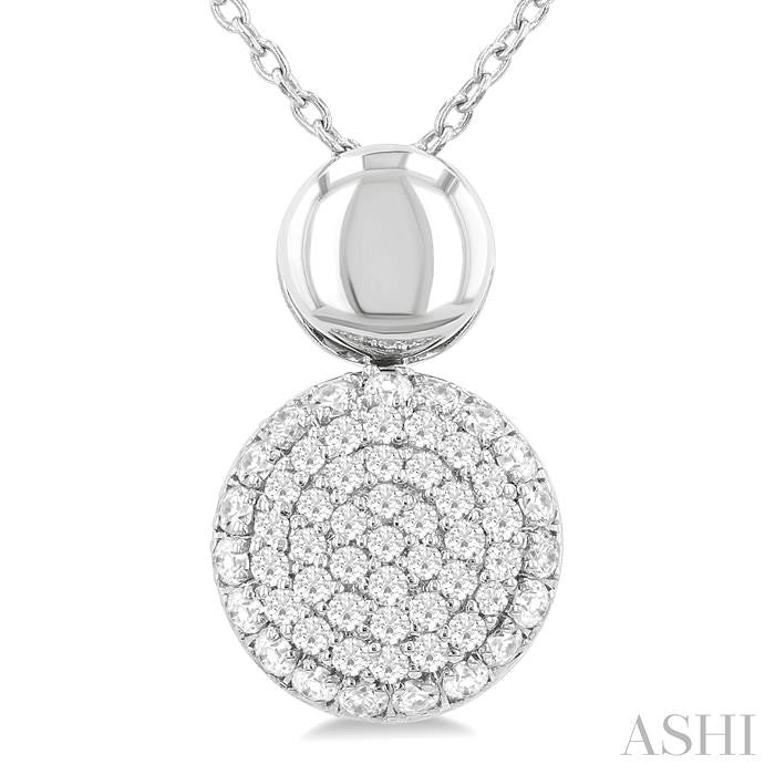 ASHI Pave-Set Round Shape Diamond Fashion Pendant 629F6PPTSPDWG-RD