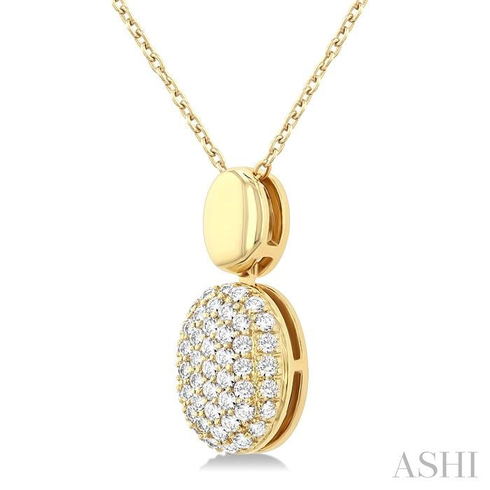 ASHI Pave-Set Oval Shape Pave Diamond Fashion Pendant 629F6PPTSPDYG-OV