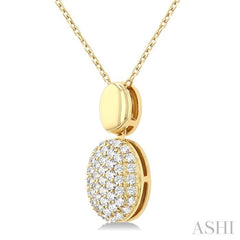 ASHI Pave-Set Oval Shape Pave Diamond Fashion Pendant 629F6PPTSPDYG-OV