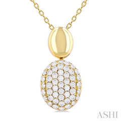 ASHI Pave-Set Oval Shape Pave Diamond Fashion Pendant 629F6PPTSPDYG-OV