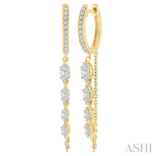 ASHI Journey Diamond Fashion Chain Earrings 629G2PPFGERYG