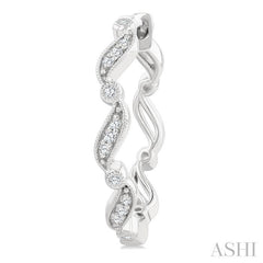 ASHI Wave Diamond Fashion Hoop Earrings 629H8PPTSERWG