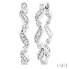 ASHI Wave Diamond Fashion Hoop Earrings 629H8PPTSERWG