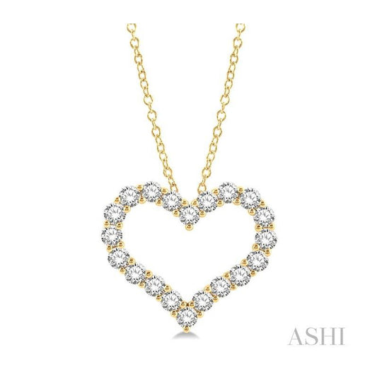 ASHI Heart Shape Diamond Pendant 94050PPFGPDYG-4.00