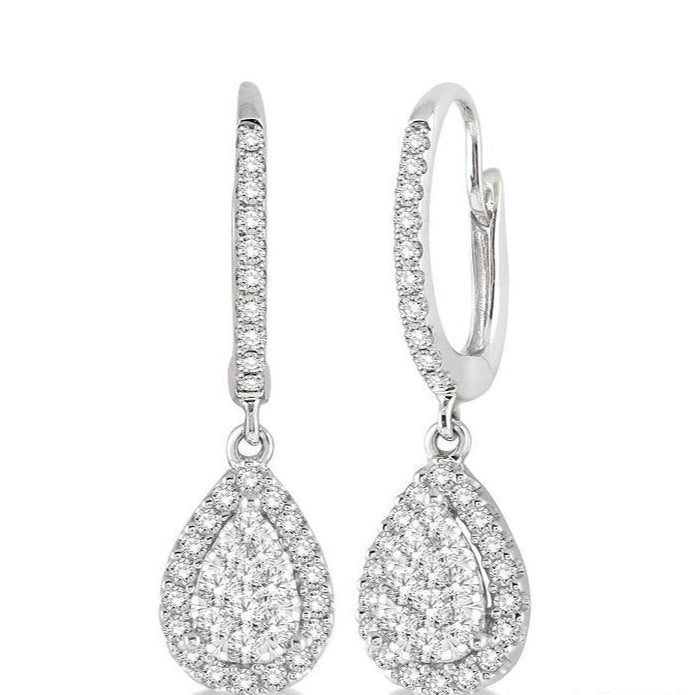 Parkplace Jewelers Pear Shape Halo Lovebright Essential Diamond Earrings 96094PPFVERWG