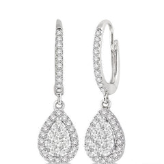 Parkplace Jewelers Pear Shape Halo Lovebright Essential Diamond Earrings 96094PPFVERWG