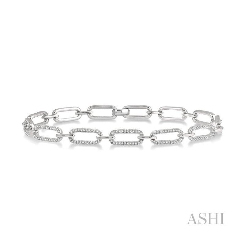 ASHI Paper Clip Diamond Fashion Bracelet 75971PPFHWG