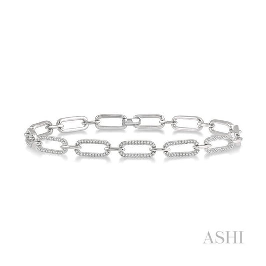 ASHI Paper Clip Diamond Fashion Bracelet 75971PPFHWG