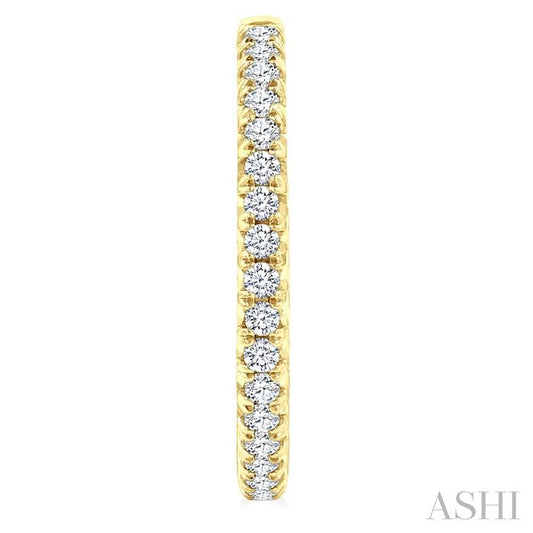 ASHI Pave Set Inside-Out Diamond Half Hoop Earrings 630D0PPFGERYG-1.50