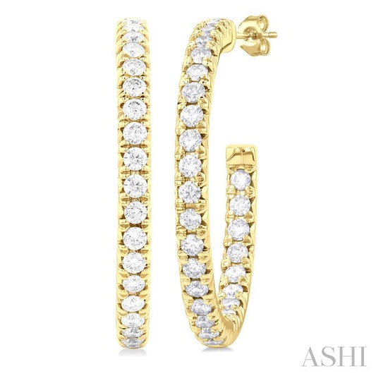 ASHI Pave Set Inside-Out Diamond Half Hoop Earrings 630D1PPFGERYG