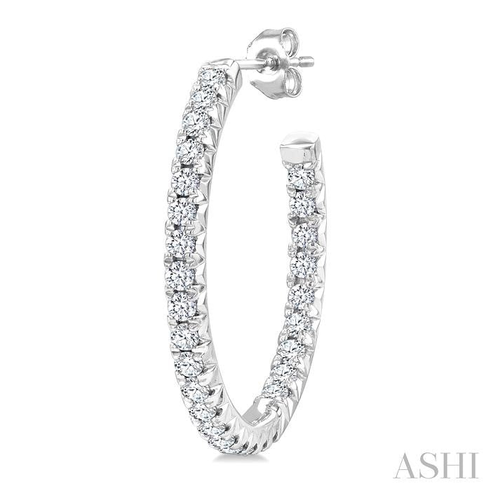 ASHI Pave Set Inside-Out Diamond Half Hoop Earrings 630D2PPFGERWG