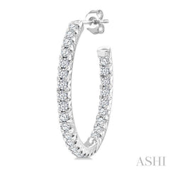 ASHI Pave Set Inside-Out Diamond Half Hoop Earrings 630D2PPFGERWG