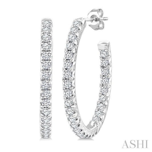 ASHI Pave Set Inside-Out Diamond Half Hoop Earrings 630D2PPFGERWG