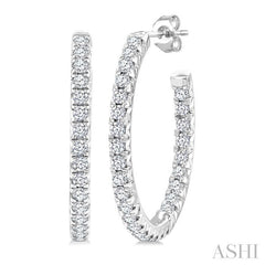 ASHI Pave Set Inside-Out Diamond Half Hoop Earrings 630D2PPFGERWG