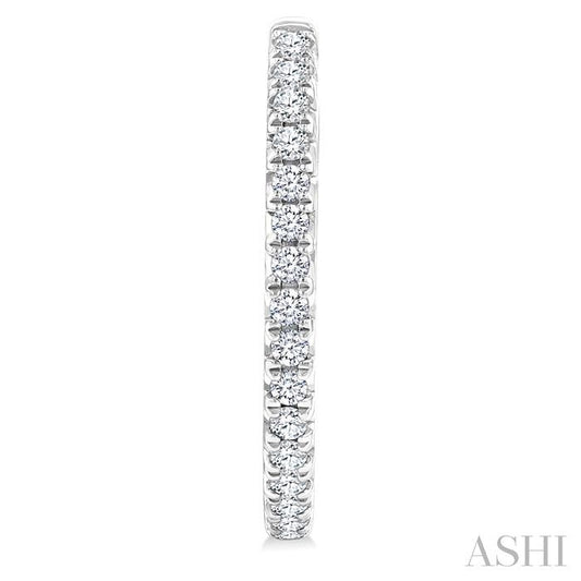 ASHI Pave Set Inside-Out Diamond Half Hoop Earrings 630D2PPFGERWG