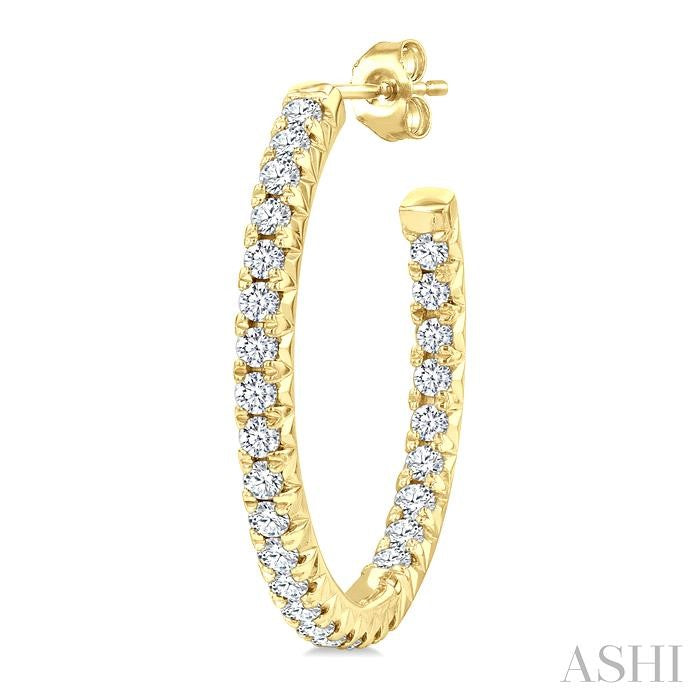 ASHI Pave Set Inside-Out Diamond Half Hoop Earrings 630D2PPFGERYG