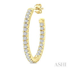 ASHI Pave Set Inside-Out Diamond Half Hoop Earrings 630D2PPFGERYG