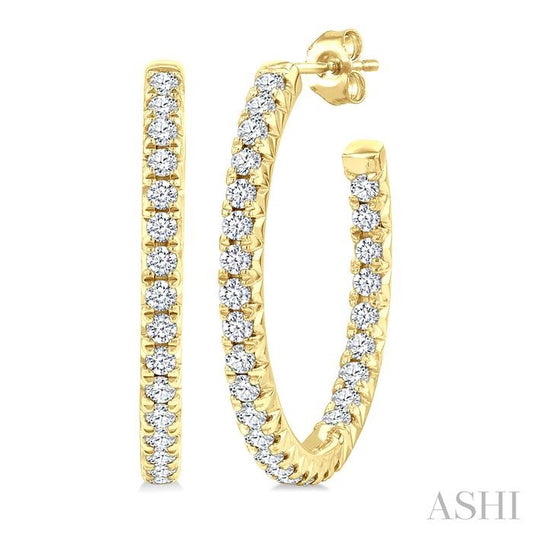 ASHI Pave Set Inside-Out Diamond Half Hoop Earrings 630D2PPFGERYG