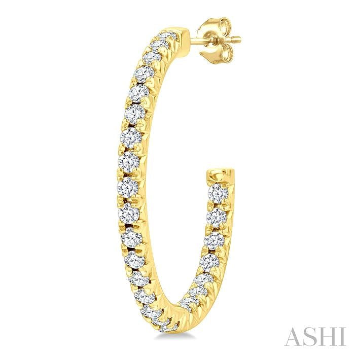 ASHI Pave Set Inside-Out Diamond Half Hoop Earrings 630D5PPFGERYG