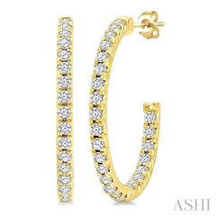 ASHI Pave Set Inside-Out Diamond Half Hoop Earrings 630D5PPFGERYG