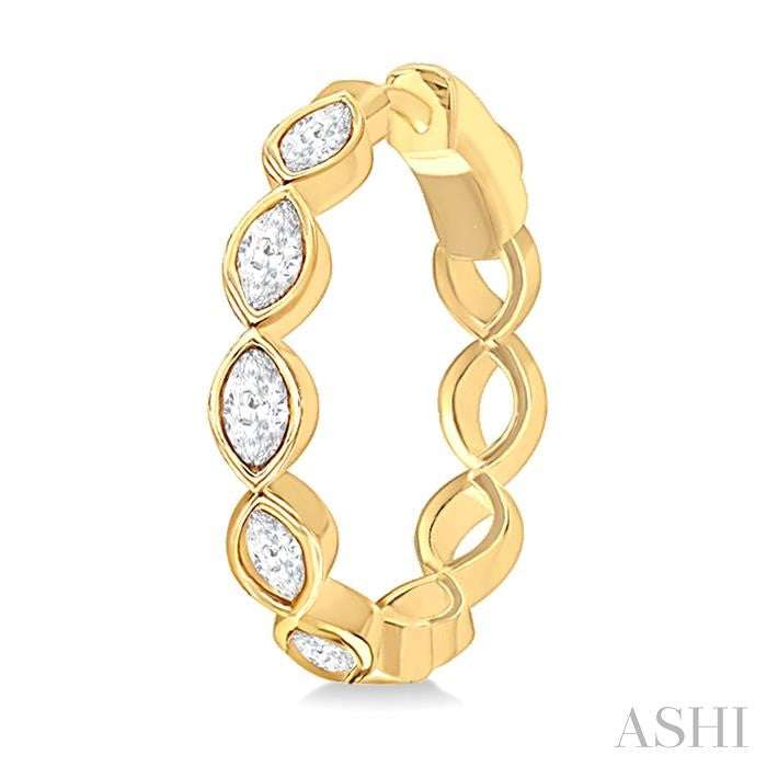ASHI Marquise Shape Bezel Set Diamond Fashion Hoop Earrings 630F0PPFGERYG-MQ