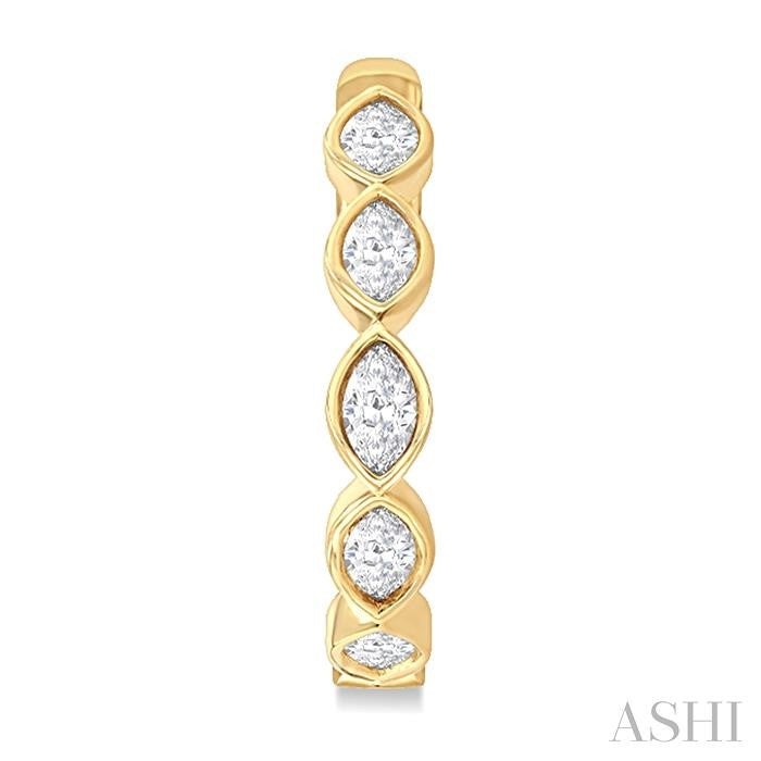 ASHI Marquise Shape Bezel Set Diamond Fashion Hoop Earrings 630F0PPFGERYG-MQ