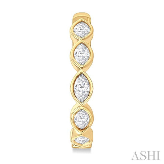 ASHI Marquise Shape Bezel Set Diamond Fashion Hoop Earrings 630F0PPFGERYG-MQ