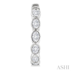ASHI Oval Shape Bezel Set Diamond Fashion Hoop Earrings 630F1PPFGERWG-OV