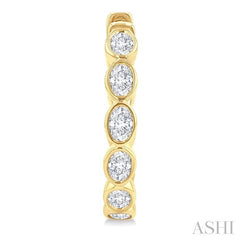 ASHI Oval Shape Bezel Set Diamond Fashion Hoop Earrings 630F1PPFGERYG-OV