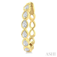 ASHI Pear Shape Bezel Set Diamond Fashion Hoop Earrings 630F1PPFGERYG-PR