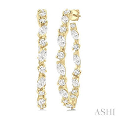ASHI Diamond Fashion Hoop Earrings 630G0PPFGERYG-1.15