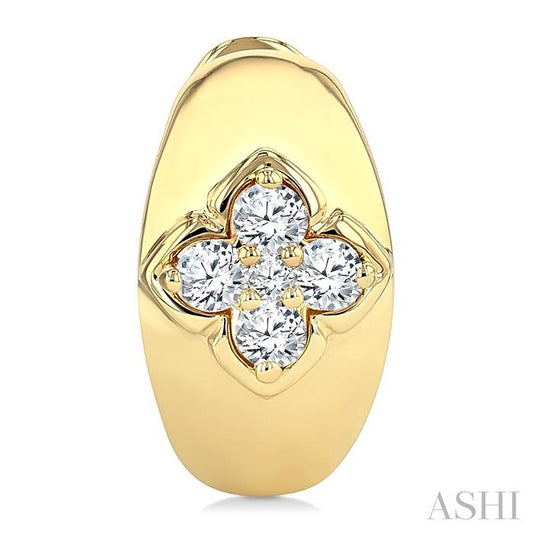 ASHI Blossom Diamond Huggie Fashion Earrings 630K6PPFGERYG