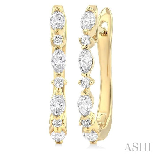 ASHI Diamond Fashion Hoop Earrings 631E3PPFGERYG