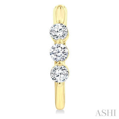 ASHI 3 Stone Diamond Hoop Earrings 631F1PPFGERYG