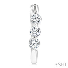 ASHI 3 Stone Diamond Hoop Earrings 631F2PPFGERWG