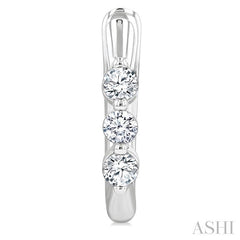 ASHI 3 Stone Diamond Hoop Earrings 631F5PPFGERWG