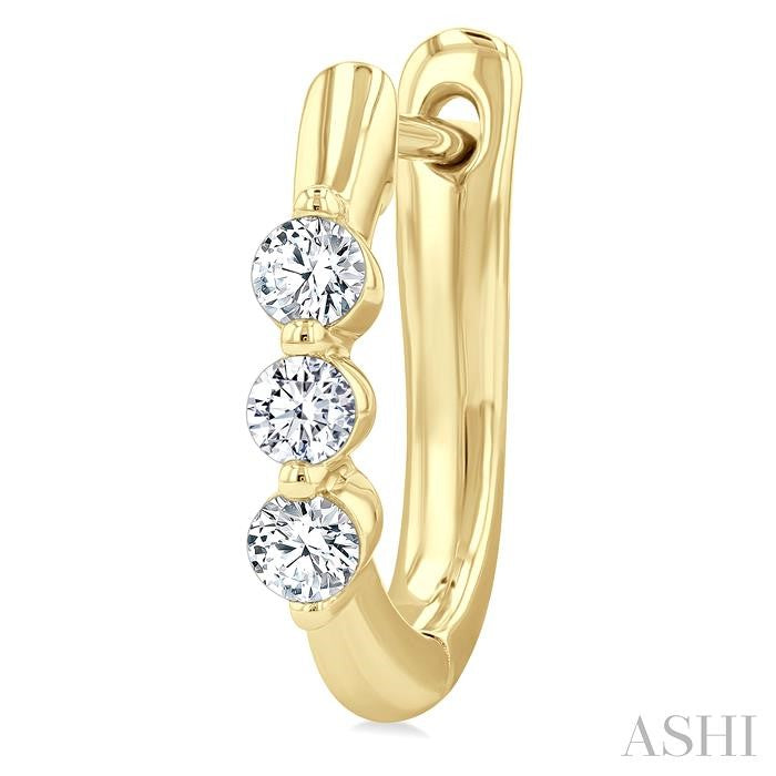 ASHI 3 Stone Diamond Hoop Earrings 631F5PPFGERYG