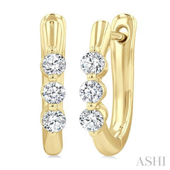 ASHI 3 Stone Diamond Hoop Earrings 631F5PPFGERYG