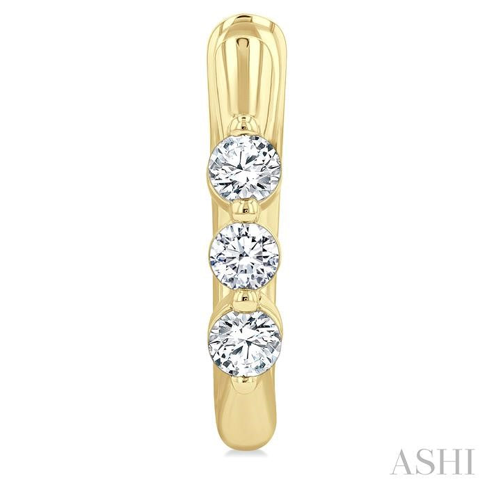 ASHI 3 Stone Diamond Hoop Earrings 631F5PPFGERYG