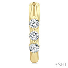 ASHI 3 Stone Diamond Hoop Earrings 631F5PPFGERYG
